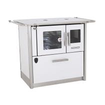 Fogão a lenha eclipse esquerdo branco chapa aluminio n2