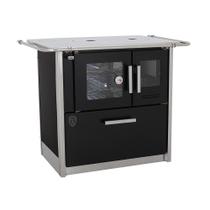 Fogão a lenha eclipse esquerdo preto chapa aluminio n2