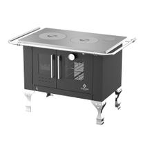 Fogão a Lenha Elegance Chefe Preto Chapa Alumínio N01 Dir