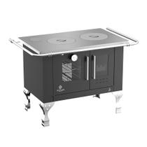 Fogão a Lenha Elegance Chefe Preto Chapa Alumínio N01 Esq