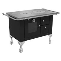 Fogão a Lenha Elegance Master Preto Chapa Aluminio N01 Esq
