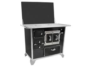 Fogão A Lenha Gabinete N2 Chapa Ferro Fundido Direito Preto Porta Dupla - Clarice