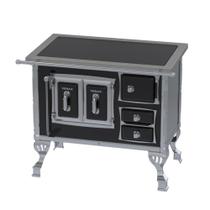 Fogão a Lenha N 01 Século XVIII GII Premium Preto Chapa Vitrocerâmica Saída Esquerda Sem Tampa - Venax