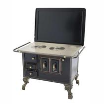 Fogão a Lenha N 03 Barroco Preto com Tampa Saída Direita 3BDTPR - Venâncio