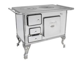 Fogão A Lenha N1 Ferro Fundido Branco Direito - Clarice