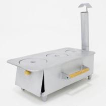 Fogão A Lenha Portátil 3 Bocas Cinza Fogão A Lenha Portátil 3 Bocas Cinza