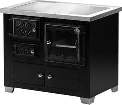 Fogão a Lenha Romano Esquerdo Chapa Ferro Preto HMD Fogão a Lenha Romano Esquerdo Chapa Ferro Preto HMD