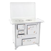 Fogão a Lenha Tradicional 02 Venâncio Gabinete com Tampa Branco Florido Fogão a Lenha Tradicional 02 Venâncio Gabinete com Tampa Branco Florido