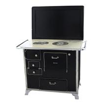 Fogão a Lenha Tradicional 02 Venâncio Gabinete com Tampa Preto