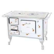 Fogão a Lenha Tradicional 02 Venâncio sem Tampa Branco Florido