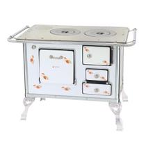 Fogão a Lenha Tradicional 02 Venâncio sem Tampa Branco Florido Fogão a Lenha Tradicional 02 Venâncio sem Tampa Branco Florido