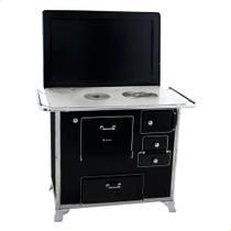 Fogão a Lenha Tradicional Venâncio N1 Preto Com Tampa Gabinete Esquerdo Fogão a Lenha Tradicional Venâncio N1 Preto Com Tampa Gabinete Esquerdo