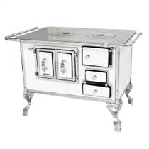 Fogão a Lenha Tradicional Venâncio N2 Branco Porta Dupla Sem Tampa Esquerdo 21781 Fogão a Lenha Tradicional Venâncio N2 Branco Porta Dupla Sem Tampa Esquerdo 21781