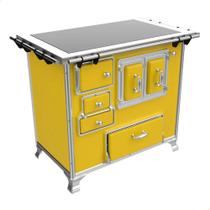 Fogão a Lenha Tradicional Venâncio N2 Vitrocerâmico Amarelo Sem Tampa Gabinete Direito 35944 Fogão a Lenha Tradicional Venâncio N2 Vitrocerâmico Amarelo Sem Tampa Gabinete Direito 35944