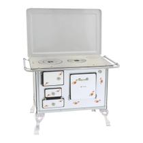 Fogão a Lenha Venâncio 02 Branco Florido com Tampa Fogão a Lenha Venâncio 02 Branco Florido com Tampa
