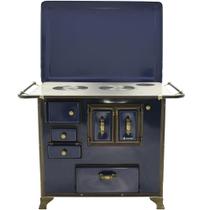 Fogão a Lenha Venâncio Barroco Azul Gabinete Nº03 Lado Direito com Tampa 3BGDTAZ Fogão a Lenha Venâncio Barroco Azul Gabinete Nº03 Lado Direito com Tampa 3BGDTAZ