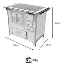 Fogão A Lenha Venâncio Tradicional Nº2 Vitrocerâmico Branco Com Gabinete Porta Dupla Esquerdo 35952