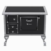 Fogão a Lenha Venax 35083 N2 Saída Direita Premium Chapa Vitrocerâmica Com Moldura Inox