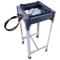Fogão Alta Pressão Gás Semi Industrial Portátil 1 Boca Aço Carbono Desmontável Pesca Viagem