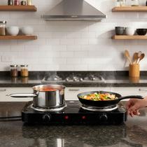 Fogão Aspiral Cooktop Elétrico 2 Bocas Portátil 220v Preto - Ertta