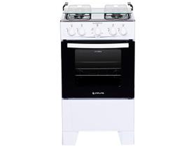 Fogão Atlas 4 Bocas Mesa de Inox Coliseum Plus Branco