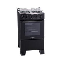 Fogão Atlas 4 Bocas Mônaco Plus com Mesa Inox e Acendimento Automático Preto Bivolt