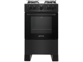 Fogão Atlas 4 Bocas Mônaco Plus com Mesa Inox e Acendimento Automático Preto Bivolt