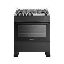 Fogão Atlas 5 Bocas Com Mesa de Inox Mônaco Top Preto Bivolt