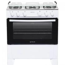 Fogão Atlas 5 Bocas Mônaco Plus Branco Com Mesa Inox Bivolt