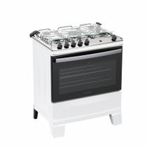 Fogão Atlas Agile New mesa de inox 5 bocas automático 82 litros Branco Fogão Atlas Agile New mesa de inox 5 bocas automático 82 litros Branco