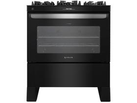 Fogão Atlas Agile Up Glass 5 Bocas com Mesa de Vidro e Acendimento Automatico Preto Bivolt