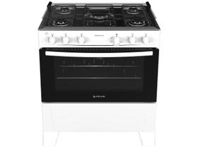 Fogão Atlas Mônaco Plus 5 Bocas Mesa Inox Automático Branco