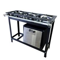 Fogão Baixa Pressão 3 Bocas Alcazon com Forno 60 Litros Tampa Inox ACZ-003+ACZF-001 Fogão Baixa Pressão 3 Bocas Alcazon com Forno 60 Litros Tampa Inox ACZ-003+ACZF-001