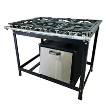 Fogão Baixa Pressão 6 Bocas Alcazon com Forno 75 Litros Tampa Inox ACZ-005+ACZF-003 Fogão Baixa Pressão 6 Bocas Alcazon com Forno 75 Litros Tampa Inox ACZ-005+ACZF-003