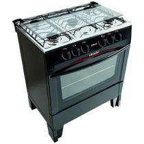 Fogão Braslar 5 Bocas Sírius Plus Automático Mesa de Inox - Preto