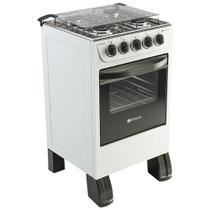 Fogão Braslar New Sirius 4 Bocas Manual Mesa em Inox Forno Easy Clean - Branco