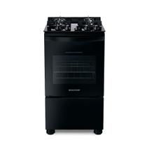 Fogão Brastemp 4 Bocas Mesa De Vidro Preto Bfo4xaeuna Bivolt