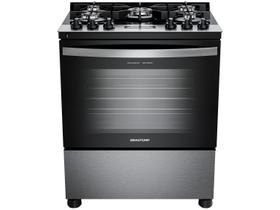 Fogão Brastemp 5 Bocas Cor Inox Com Mesa de Vidro, Turbo Chama e Timer - BFS5XAR