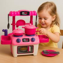 Fogão Brinquedo Mini Cozinha Casinha Barbie Panela Comidinha Colher Menina Faz De Conta Presente