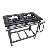 Fogão c/ Pé 2 Bocas Alta Pressão Super Luxo 40x40 Perfil 9 Metalmaq