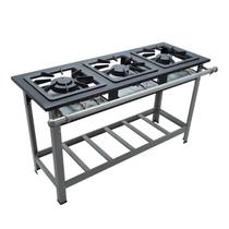 Fogão c/ Pé 3 Bocas Baixa Pressão 1QD 2QS Super Luxo Perfil 6,5 Metalmaq Fogão c/ Pé 3 Bocas Baixa Pressão 1QD 2QS Super Luxo Perfil 6,5 Metalmaq