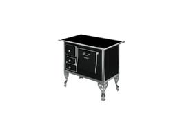 Fogão Colonial N1 Vitrocerâmica Preto Moldura Direito Antonow