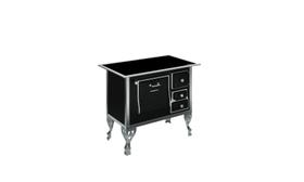 Fogão Colonial N1 Vitrocerâmica Preto Moldura Esquerdo Antonow