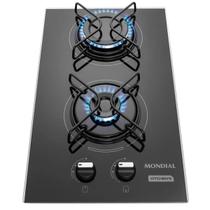 Fogão Cooktop 2 Bocas a Gás de Vidro Compacto Econômico para Cozinhas Pequenas Chama Potente CTG 04