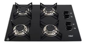 Fogão Cooktop 4 Bocas À Gás Automático Preto