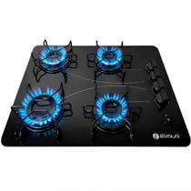 Fogão Cooktop 4 Bocas a Gás Ultra Chama Bivolt Acendimento Automático Vidro Temperado Braslar