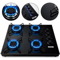 Fogão Cooktop 4 Bocas Portátil de Mesa Stelar Euro Preto a Gás GLP Vidro Temperado Alta Potência e Design Moderno Fogão Cooktop 4 Bocas Portátil de Mesa Stelar Euro Preto a Gás GLP Vidro Temperado Alta Potência e Design Moderno
