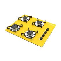 Fogão Cooktop 4 Bocas Ultra Chama Bivolt Chamalux - Amarelo