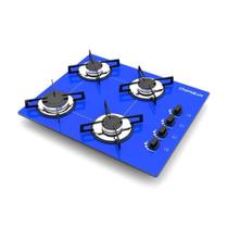 Fogão Cooktop 4 Bocas Ultra Chama Bivolt Chamalux - Azul