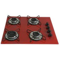 Fogão Cooktop 4bocas Ultra Chama 127/220v Marmo Vermelho